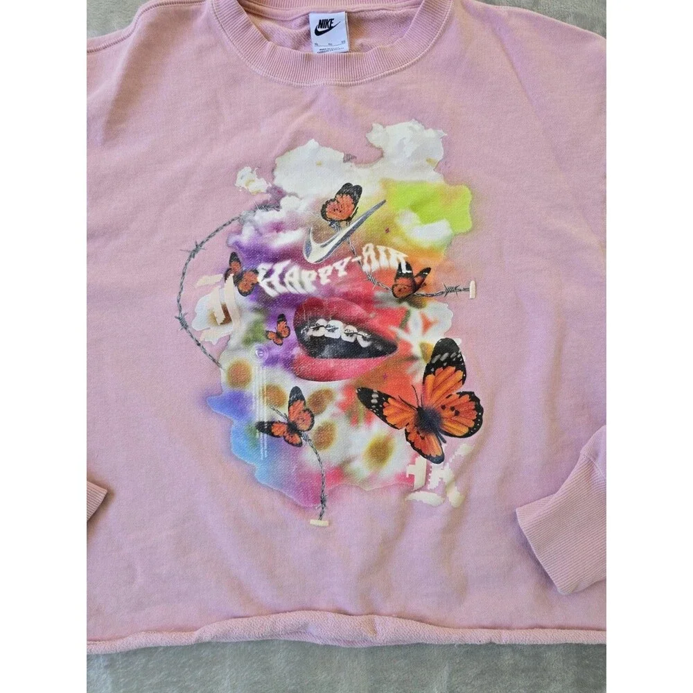 Nike Sportswear Happy Air Crewneck Sweater Womens Size XL Pink